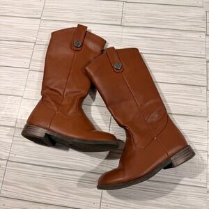 Frye and Co Madeline Mary Kids Cognac Brown Tall Riding Boots Size 11 FC2-01